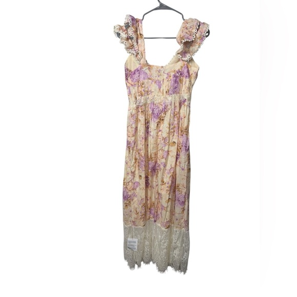 NWT ASOS Design Pintuck Slip Midi Dress With Lace Sz 4 - Picture 2 of 10